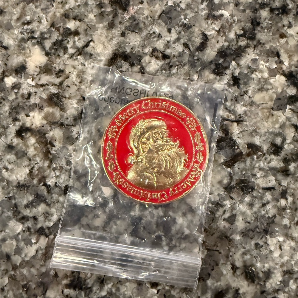 Merry Christmas/Believe Gold and Red Challenge Coin. New.